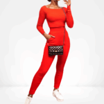Scarlet Ribbed Knit Two-Piece Set