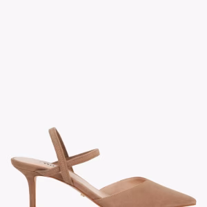 Classical Suede Pointed Slingback Courts, Caramel