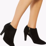 Omarah Suede Heeled Shoe Boots, Black