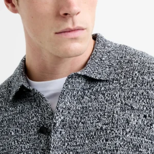 Long Sleeve Melange Knitted Shirt