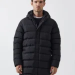 French Connection Black Row Long Length Parka Coat