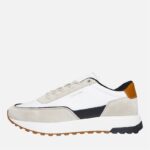Calvin Klein Mens Colour Block Lace Up Trainers Stony Beige/​White/​Dried Oregano